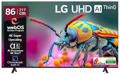 LG 217 cm (86 Inches) UT80 Series 4K Ultra HD (3840 x 2160) Smart webOS LED TV 86UT80506LA