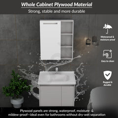 Plantex Unbreakable Vanity for Bathroom/Rectangle Washbasin with Cabinet Full Set/Sensor Light Bathroom Organizer for Home (NZBC-24)-2