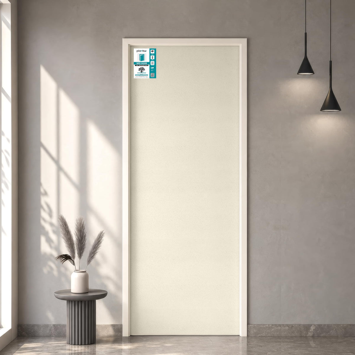 Plantex WPC Doors for Home (25 mm - Thickness)/Waterproof Bathroom Door/2.25x6.75 Feet Wooden Finished Door for Office/Balcony/Kitchen, Density-550 (27x81 inch)