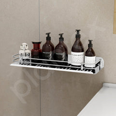Plantex Bathroom Wall Shelf/Stainless Steel Bathroom Shelf for Wall with Railings/Bathroom Accessories Holder (15 inches, Chrome)-6