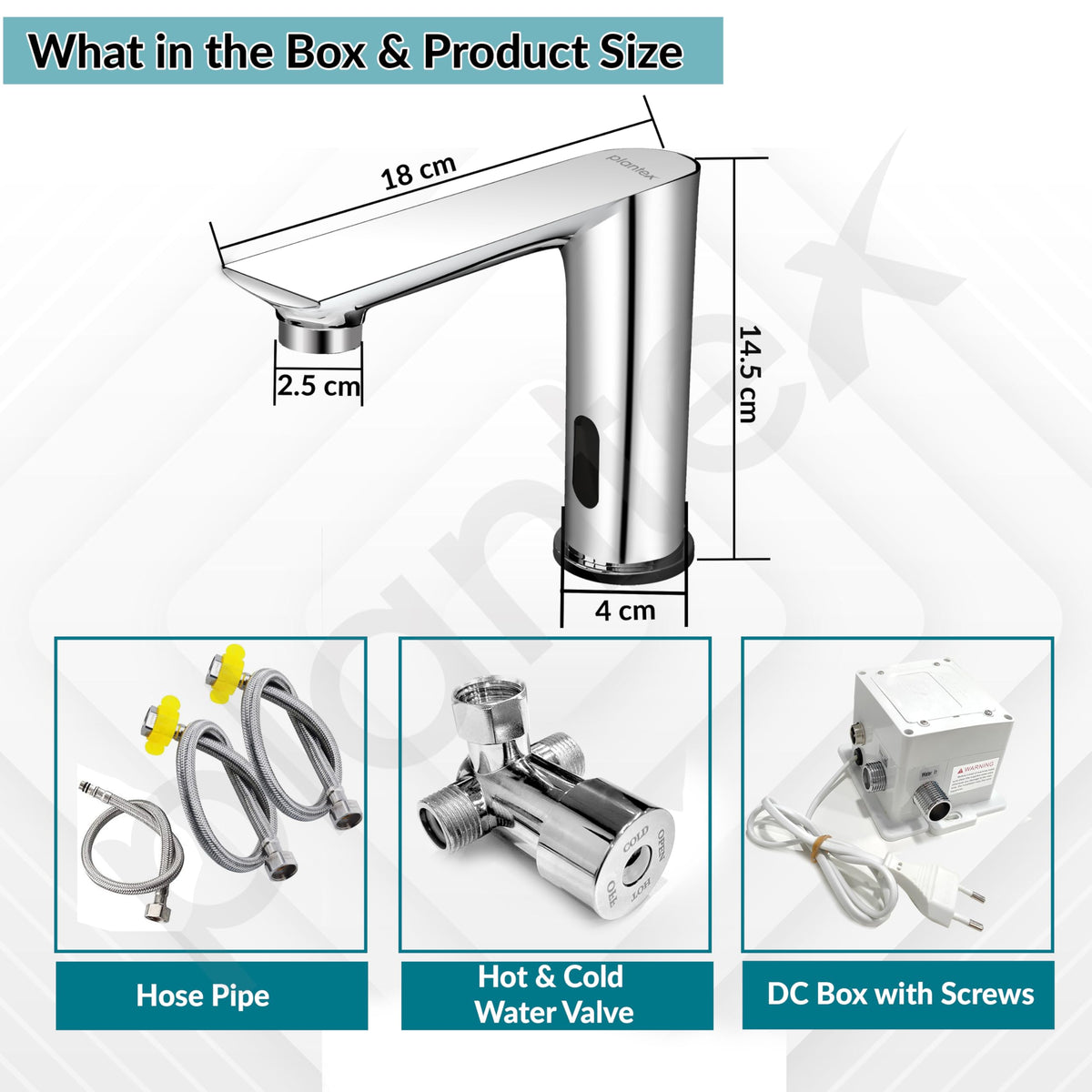 Plantex Brass Sensor Tap for Basin with Brass/Touchless Bathroom Faucet/Electronic Pillar Tap for Wash Basin-(Chrome)-3