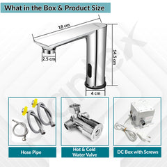 Plantex Brass Sensor Tap for Basin with Brass/Touchless Bathroom Faucet/Electronic Pillar Tap for Wash Basin-(Chrome)-3