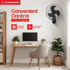 Almonard Aerostar 450 mm High Speed Wall Fan with 100% Copper Motor (Black)-5