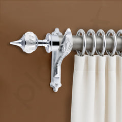 Plantex Heavy Duty Aluminium Diamond Curtain Holder/Curtain Brackets/Curtains Rod Holder with Support 1 Inch Rod (Chrome - 1 Pair)-6