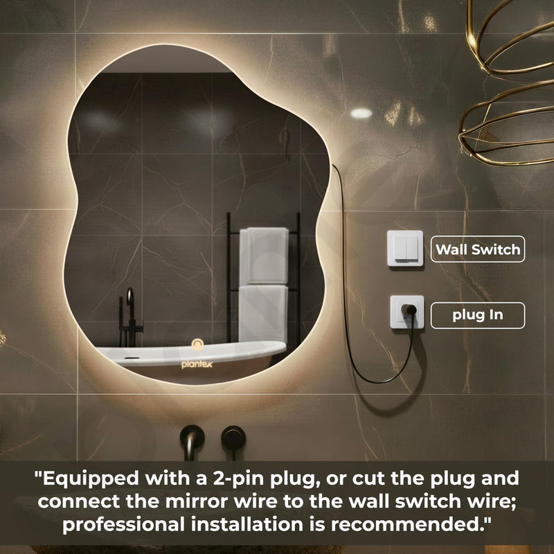 Plantex LED Bathroom Mirror with 3 Tone/Designer Mirror for Living Room/Bedroom/Dressing Room - Cloud Shape (18 x 24 Inch)-5