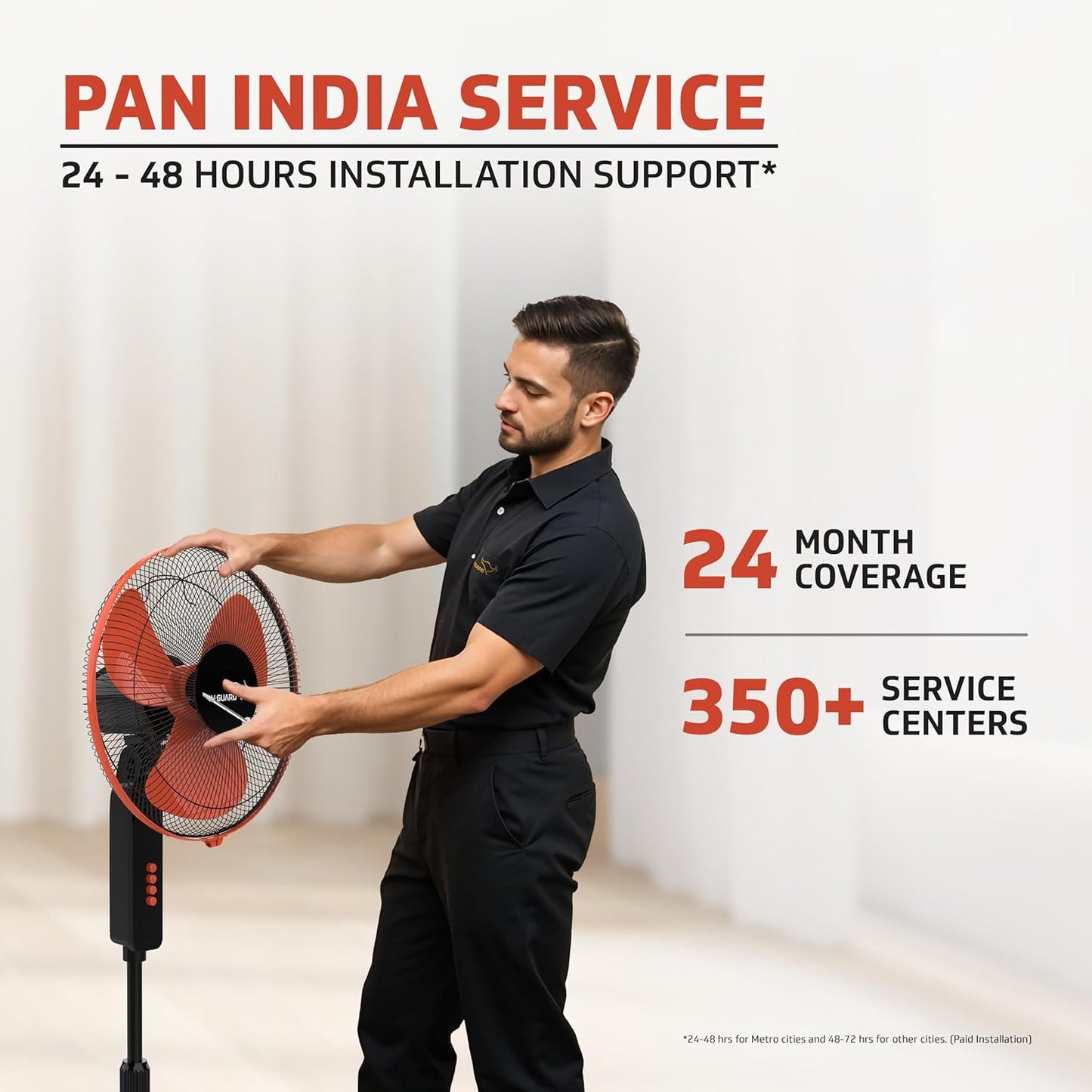 V-Guard Esfera STS Plus Pedestal Cum Table Fan | Versatile 2-In-1 Operation | 1350 RPM Motor | Customisable Tilt And Oscillation Control | Red Black | 40 cm (400mm)