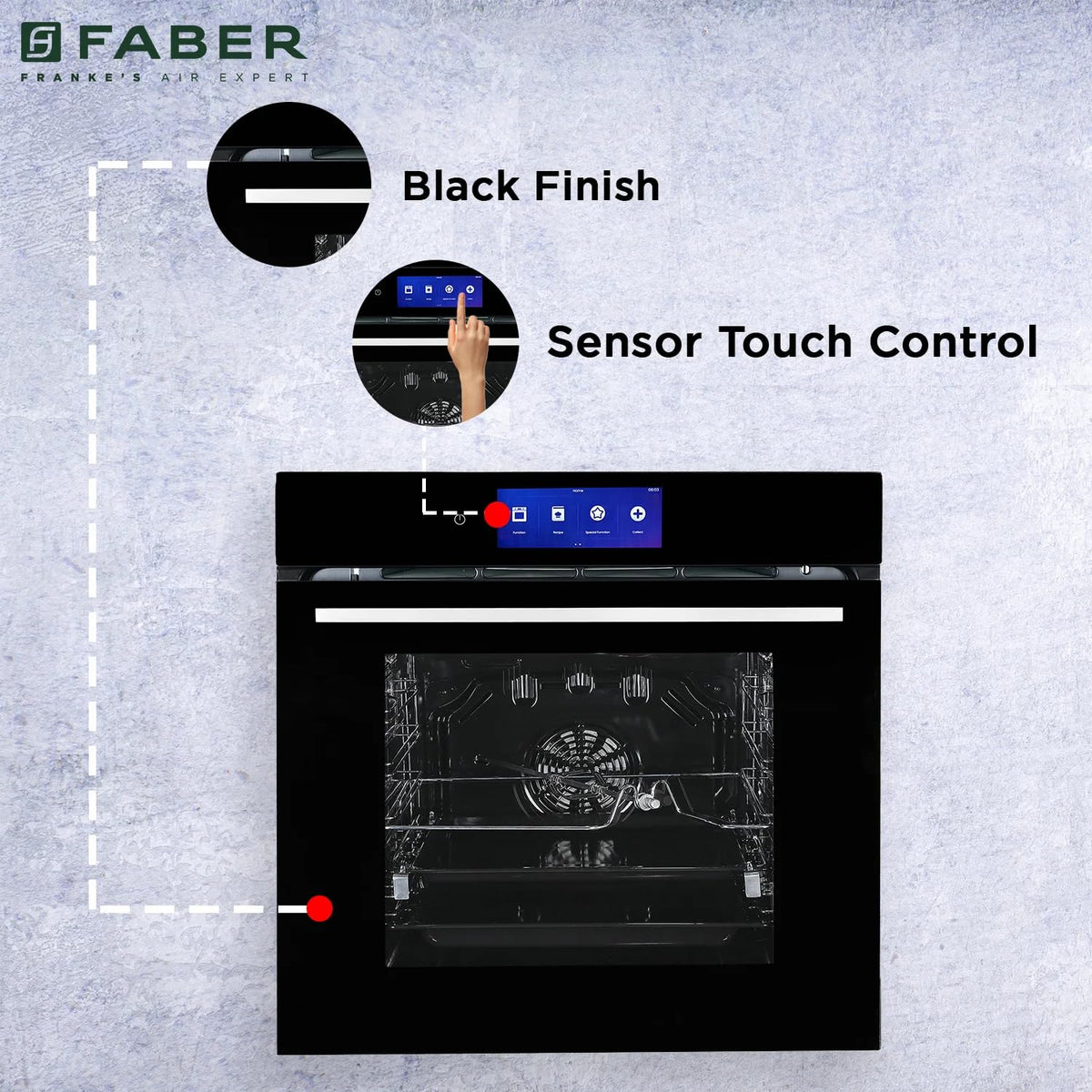 Faber 83L Built-In Microwave Oven with Built in oven with 18 functions | Auto Cook Menus & Auto Power Off Protection, De