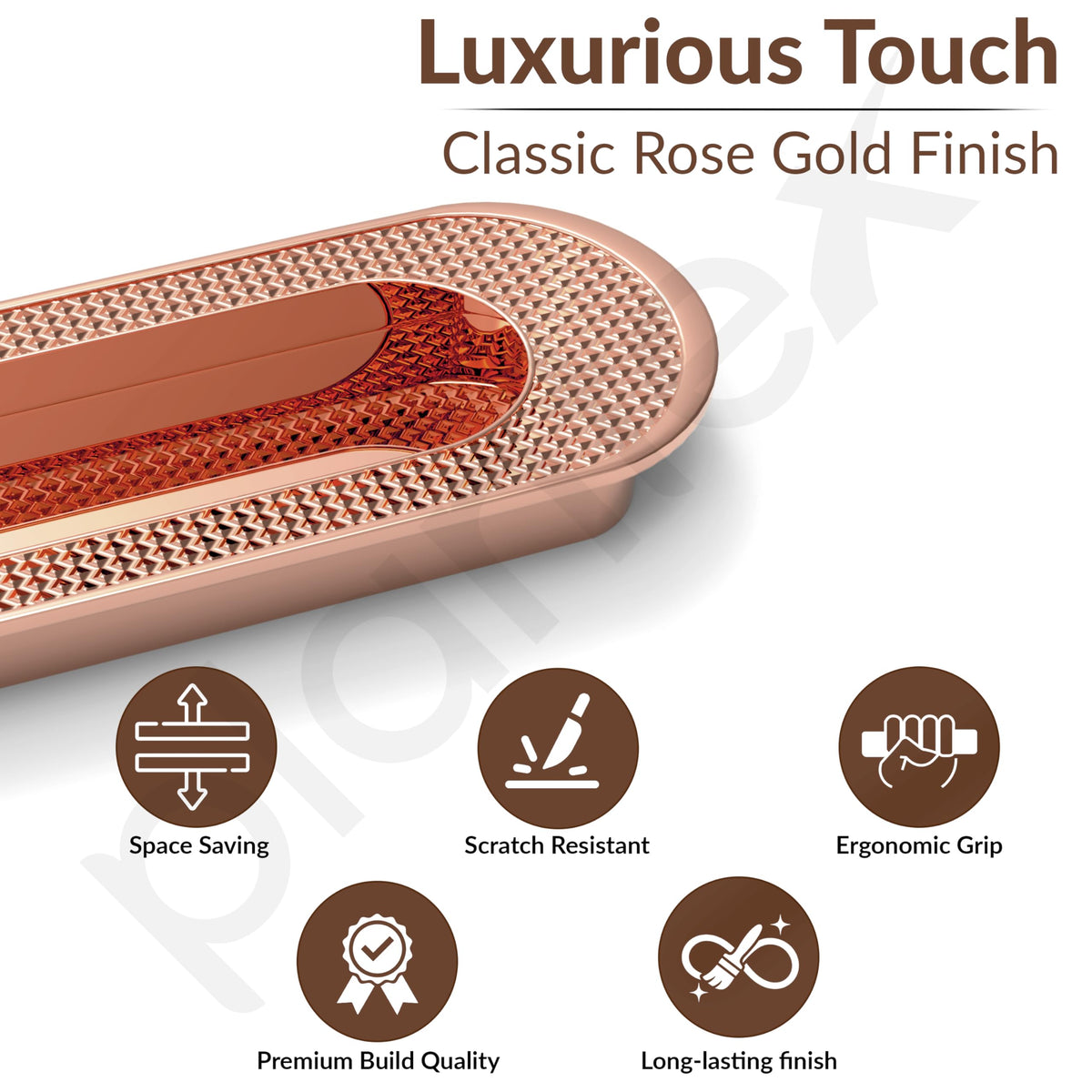 Plantex Sliding Door Handle/Concealed Handle for Sliding Door/160mm Concealed Handle for Wardrobe/Kitchen Cabinet - Pack of 2 (PVD Rose Gold) (Model APS-DTC-3770)-3