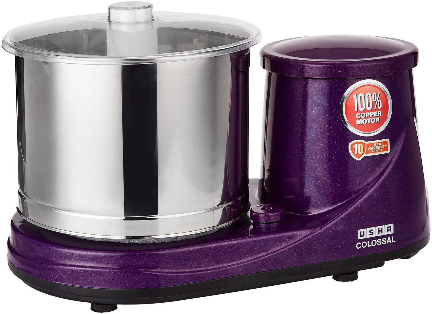 USHA ABS Colossal DLX Wet Grinder 150 W, 2 LTR, 100% Copper Motor and Dual Flow Breakers for Faster, Smooth Batter with Atta Kneader and Coconut Scrapper (Red)