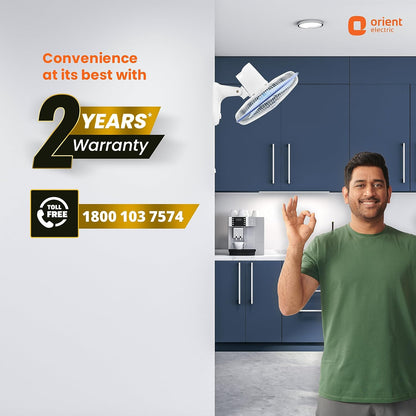 Orient Electric 400 MM Wall-44 Wall Fan | Wall Mount Fan for Home & Kitchen | Powerful Motor with High Air Delivery | Smooth Oscilation, 3-Speed Control | 2 Years Warranty by Orient | Azure Blue