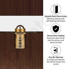 Plantex Bathroom Door Lock/Stainless Steel Pull Push Door Handle Lock Set/Keyless Lock Handle for Bathroom (Black, DTM-666)-6