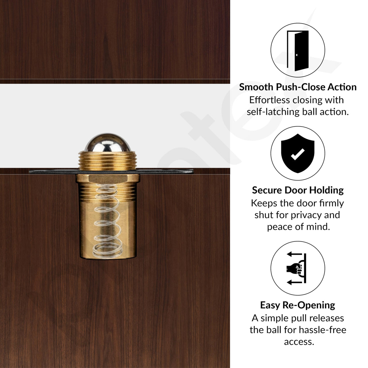 Plantex Bathroom Door Lock/Stainless Steel Pull Push Door Handle Lock Set/Keyless Lock Handle for Bathroom (Black, DTM-666)-6