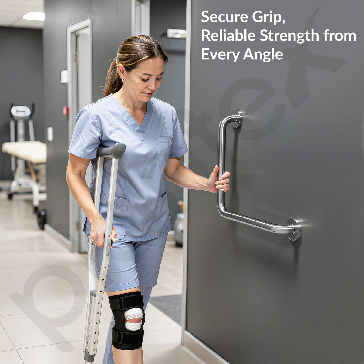 Plantex L-Shape Toilet Support for Elderly People/Wall-Mounted Safety Handle Made of Stainless Steel - Pack of 2 (Chrome)-6
