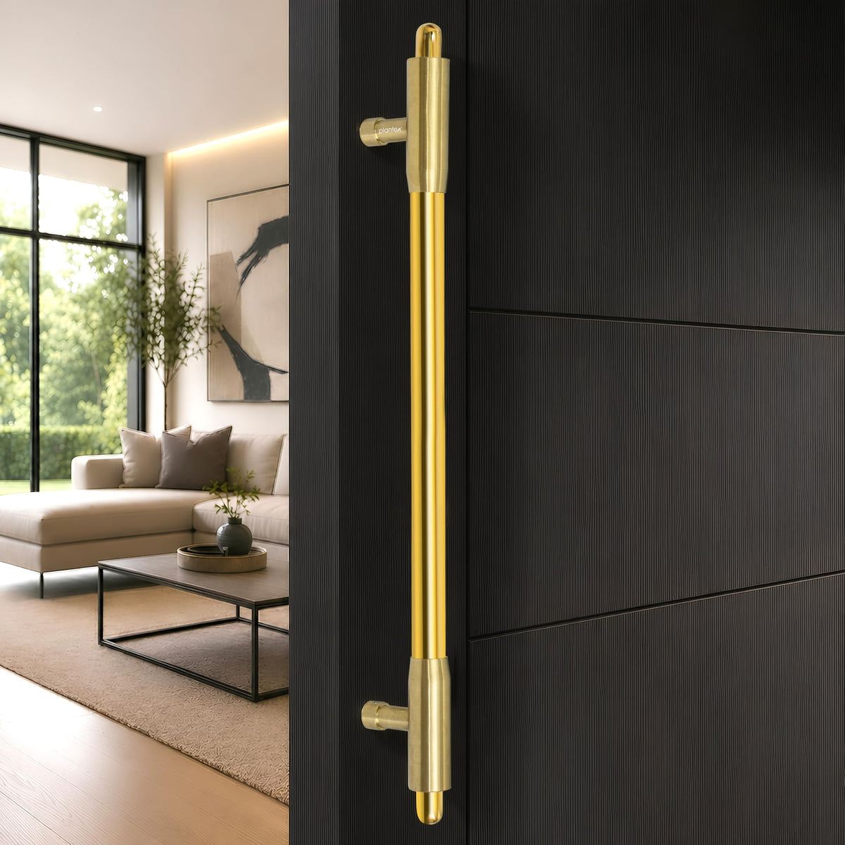 Plantex 18 Inch Main Door Handle/Pull-Push Handle for Main Door/Stainless Steel Handle for Home&Office/Hotel - Pack of 1 (Brass Antique & PVD Gold)-1