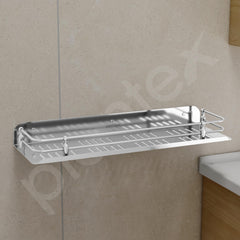 Plantex Bathroom Wall Shelf/Stainless Steel Bathroom Shelf for Wall with Railings/Bathroom Accessories Holder (15 inches, Chrome)-5