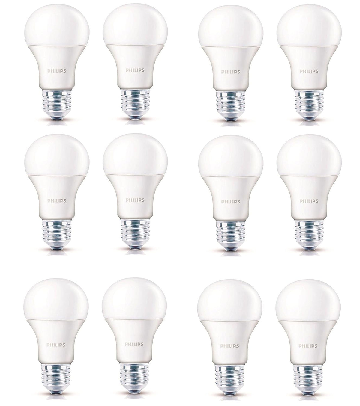 Philips E27 7-Watt LED Bulbs WW (Pack of 12, Warm White)