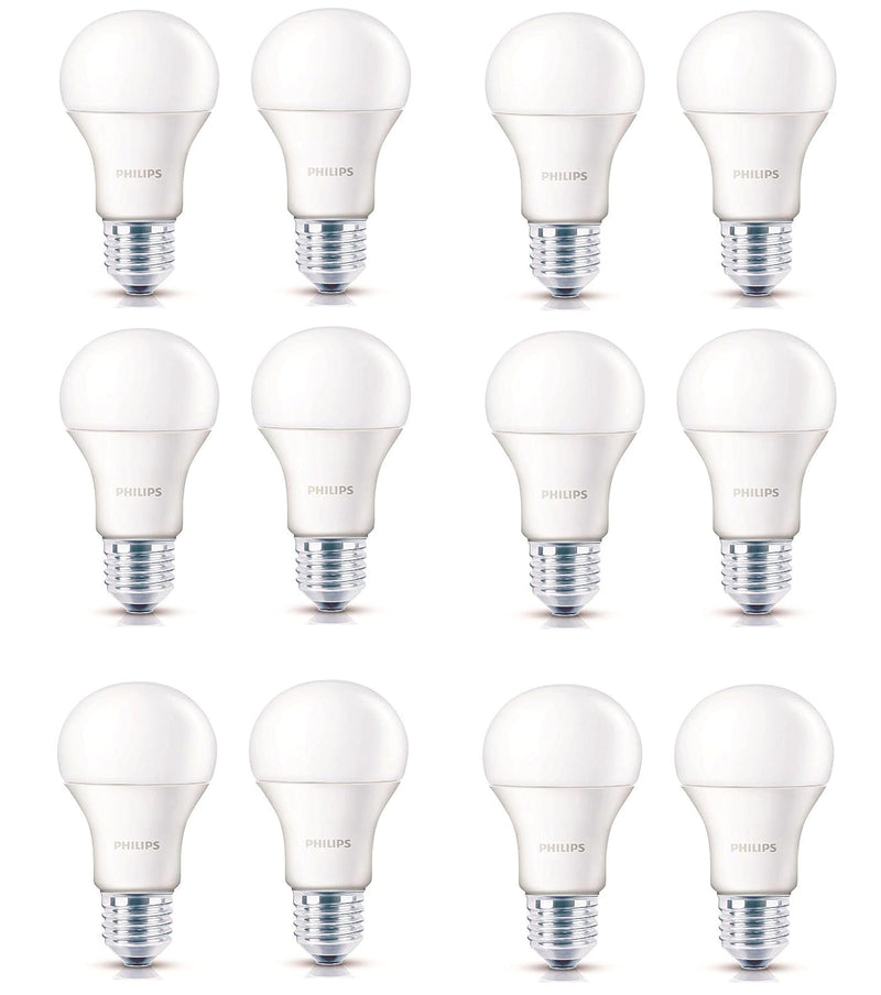 Philips E27 7-Watt LED Bulbs WW (Pack of 12, Warm White)