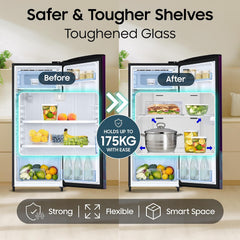 Samsung 183 L, 4 Star, Digital Inverter, Direct-Cool Single Door Refrigerator (RR20H27249R/NL, Paradise Bloom Purple, Single Touch Defrost, 2026)-5