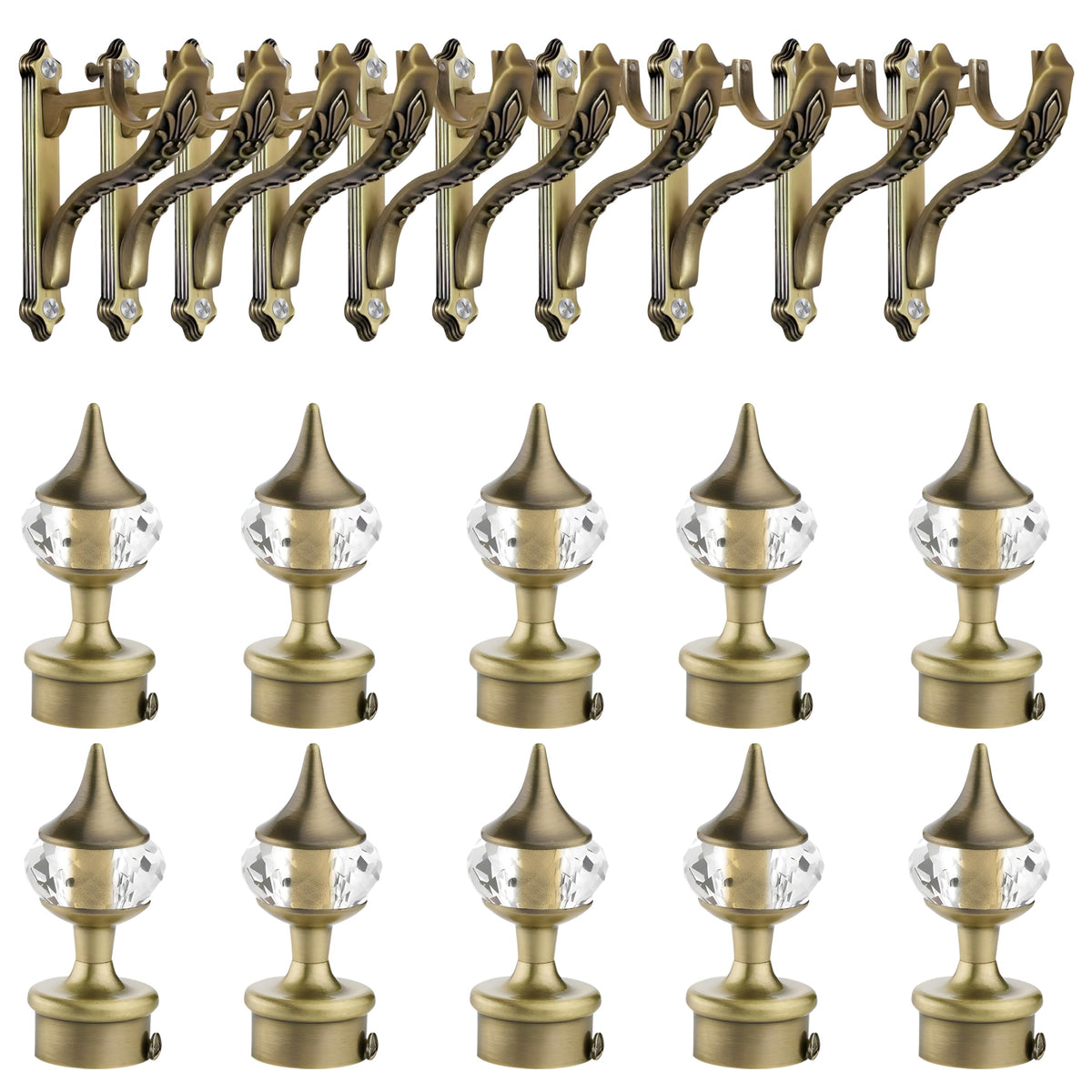 Plantex Curtain Holders for wall/Curtain Brackets/Curtains Accessories (Brass Antique - 5 Pair)-1