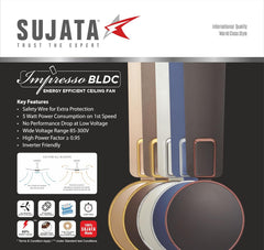 Sujata Impresso BLDC 1200 mm Ceiling Fan with Remote | BEE Star Rated, H-Class Insulation, 3 Years Warranty-5