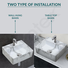 Plantex Tabletop Wash Basin for Bathroom/Designer Ceramic Basin/Rectangle Countertop Wash Basin/Home/Office (13 x 11.5 x 5 Inch)-2