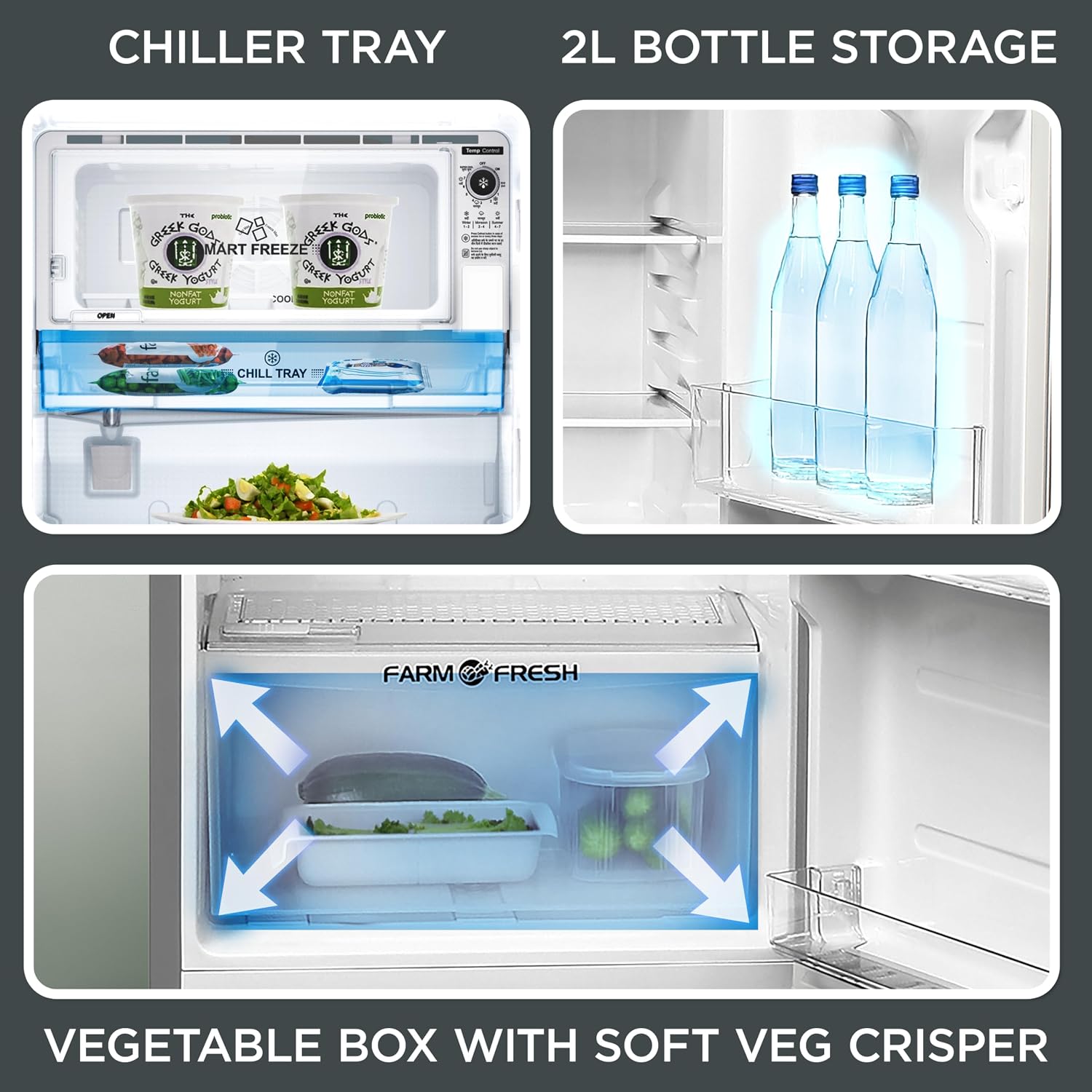 Midea 190 L 2 Star Direct Cool Refrigerator (MRD190D2HPBS, Silver, Hairline, 2025 Model)
