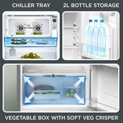 Midea 190 L 2 Star Direct Cool Refrigerator (MRD190D2HPBS, Silver, Hairline, 2025 Model)