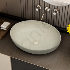 Plantex Table Top Wash Basin for Bathroom/Designer Ceramic Basin/Countertop Vessel Sink Basin/Wash Basin Over Counter for Home/Office (Beige - 20.5 x 15.5 x 5 Inch)-6
