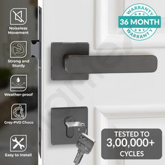 Plantex Triple Security Door Lock for Home/Main Door Lock Set with 3 Years of Warranty/Mortise Lock for Door with Brass Lock Body & Cylinder (7125, Grey & Choco)-2