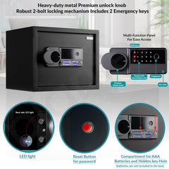 Plantex 38 Litre Digital Locker For Home/Safe Locker Box with Biometric/Touch Panel Display/Emergency Key Locks/Perfect Security Solution for Valuables/2 Years Warranty By Plantex - (Black)-6