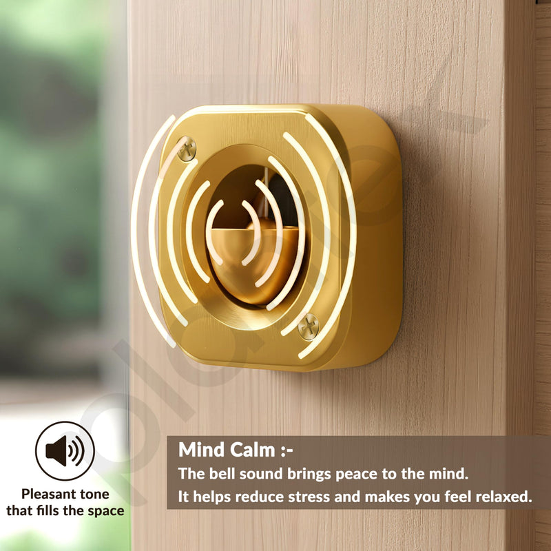 Plantex Dopamine Door Bell for Home/Square Door Chime with Brass Bell/Temple & Meditation Bell for Positive Energy & Home Decor - Pack of 1 (DTK-292 - Gold)-6