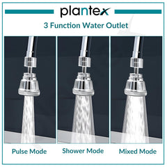 Plantex Pure Brass Tap Extension for Kitchen Sink/3 Anti-Splash Modes/Upto 80% Water Saving/Kitchen Tap Extender/Fits F22 and M24 mm Tap (XL-3012-Chrome)-5