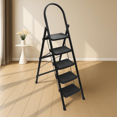 Plantex Premium Steel - 7 Step Ladder/Wide Anti Skid Steps/Heavy Duty Multipurpose Foldable 7 Step Ladder(Blue & Black)