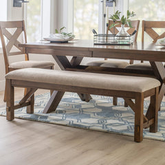 Solid Sheesham Rustic Wooden Bench for Garden | Indoor Seating | Living Room | Kitchen | Home | Bedroom 60" L x