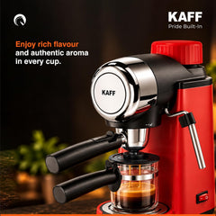 Kaff VIENNA 800 Watts Espresso, Cappuccino and Latte Coffee Maker, Glass Carafe Jar, 750W, with Automatic Pressure-Relea