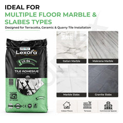 Plantex Lexora Tile Adhesive for Terracotta/Ceramic & Quarry Tiles/Polymer Modified Cement Adhesive for Floor & Wall Tiles Fixing/ Kitchen & Bathroom‚ Use - 20kg (LX-04, Grey)-2