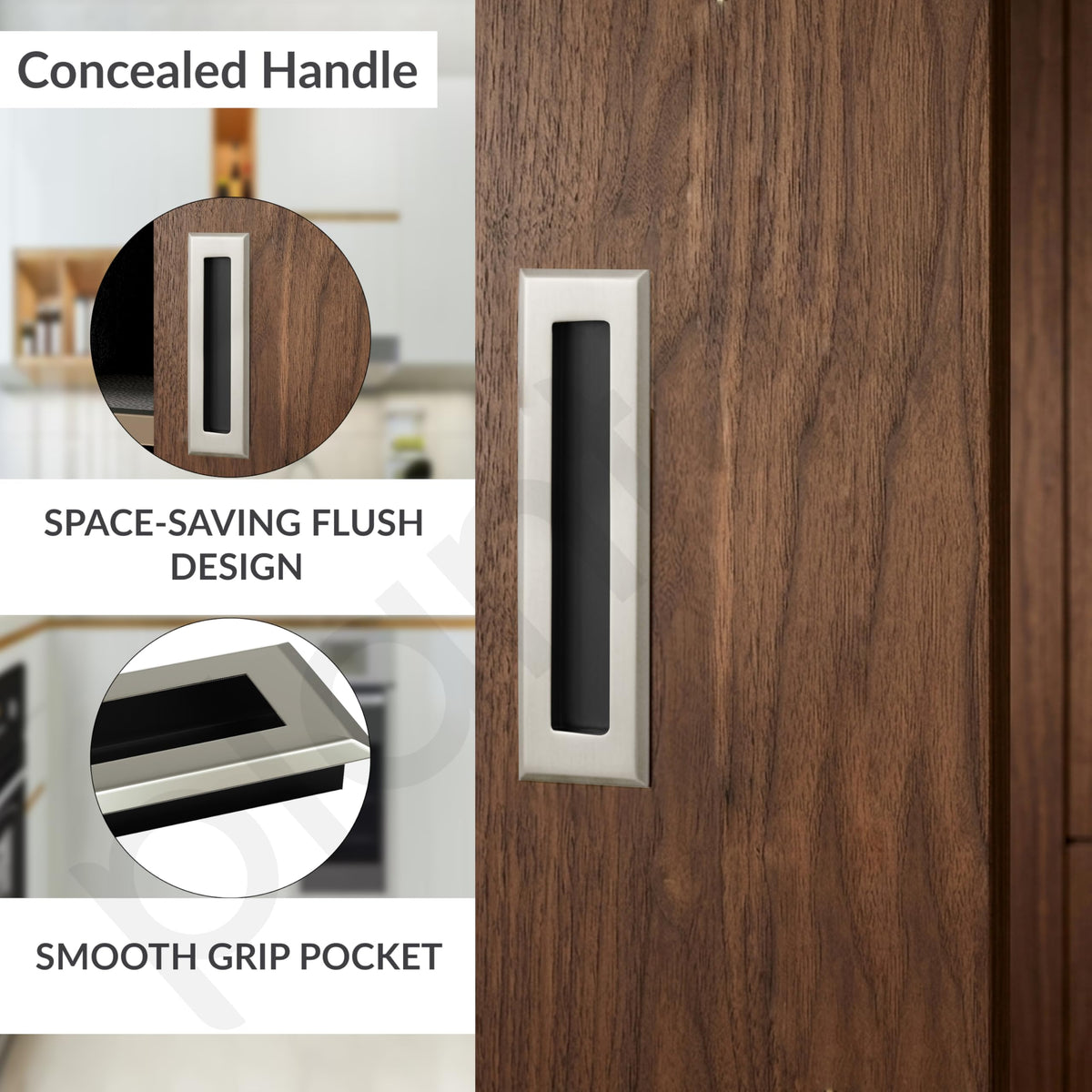 Plantex Sliding Door Handle/Concealed Handle for Sliding Door/160mm Concealed Handle for Wardrobe/Kitchen Cabinet - Pack of 4 (Satin) (Model APS-DTC-3900)-4