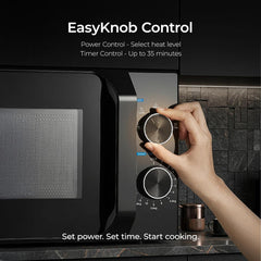 Midea 20L Solo Microwave Oven | 5 Power Levels + Defrost | 10-Year Magnetron Warranty | Mechanical Knob Control | Easy-Clean Powder-Coated Cavity | Energy Efficient | Oven for Reheating & Cooking