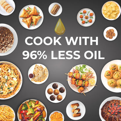 Pigeon by Stovekraft Air Fryer Oven 12L | 1800W | 2-in-1 Appliance - AirfryerOTG | Digital Touchscreen | 9 Preset Menu | Air Fry, Bake, Broil, Toast, Defrost (Black) | With Rotisserie | 7 Accessories