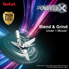 Tefal Puregrind Mixer Grinder, 800W Heavy-Duty Copper Motor, Advanced Lid Jar Interlocking Leakproof Jars | Hands Free Operation | Europe’s No.1 Brand | 3-Year Product Coverage | 5 Year Motor Coverage