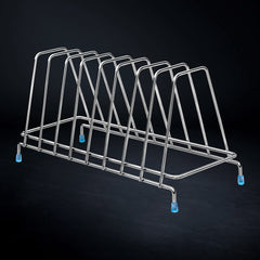 Plantex Stainless Steel Plate Rack/8 Slot Plate Stand for Kitchen Cabinet/6-Inches Dish Rack with Anti-Skid Cap Coated Leg(Pack of 1, Size-6 Inches, Slot-8), 13.5x35.5x17 cm-3