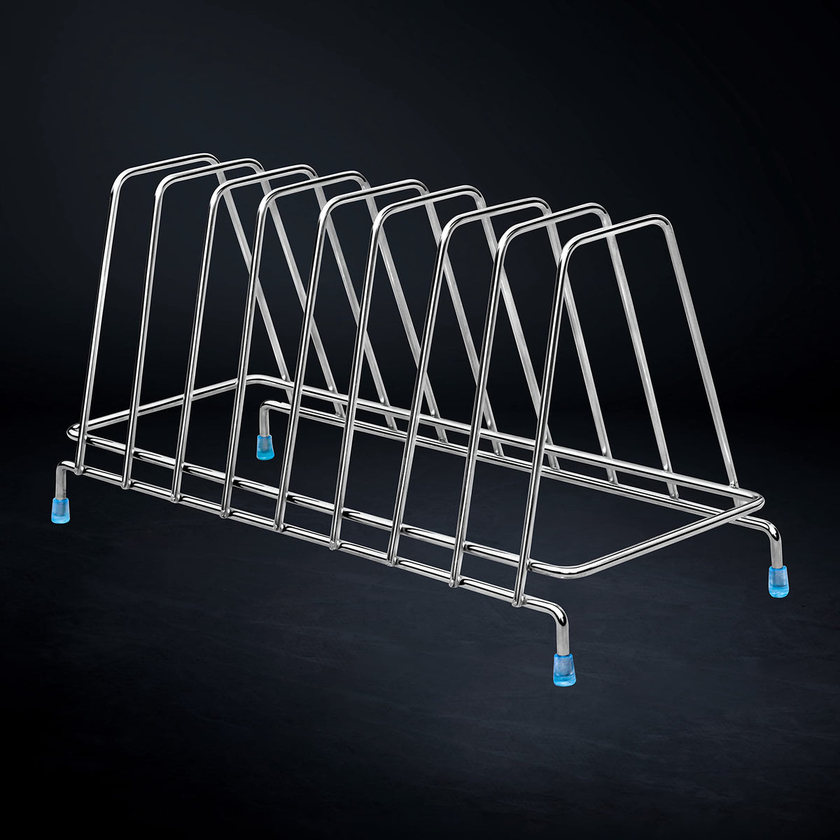 Plantex Stainless Steel Plate Rack/8 Slot Plate Stand for Kitchen Cabinet/6-Inches Dish Rack with Anti-Skid Cap Coated Leg(Pack of 1, Size-6 Inches, Slot-8), 13.5x35.5x17 cm-3