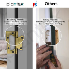 Plantex Stainless Steel Butterfly Hinges for Door/4 Inch x 14 Gauge Hinge/2.5 mm Door Hinge for Home/Office/Hotel/Non-Mortise Hinges - Pack of 1 (Brass Antique)-5
