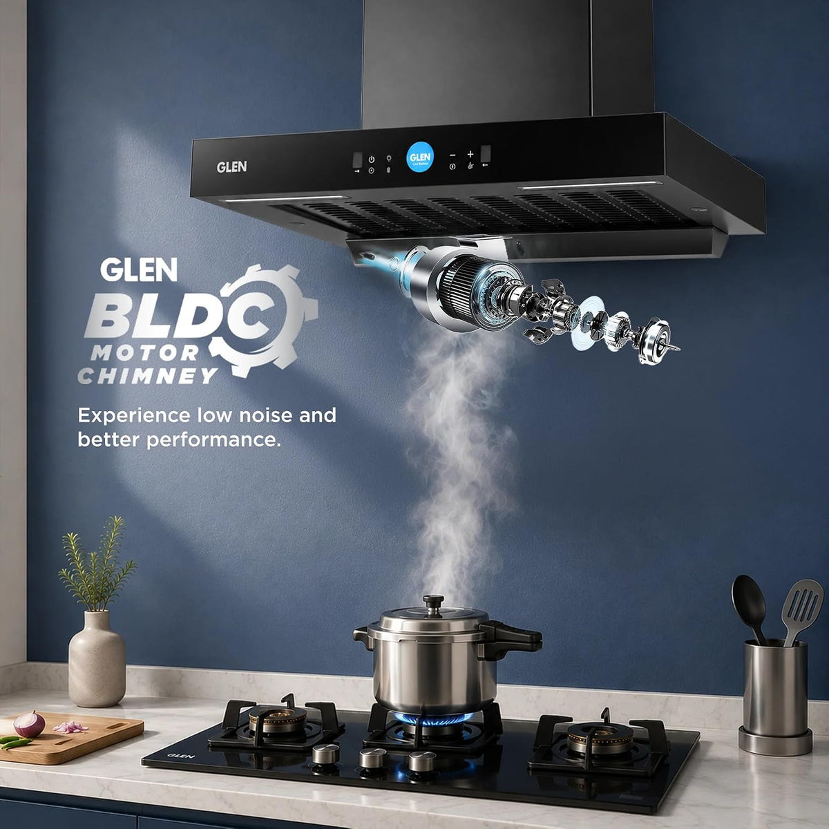 Glen 90CM Auto Clean Chimney with LCD Display, Heat Sensors and BLDC Motor INVERTER Technology 1600 m³/h (CH6052LCDDCAC90)-3