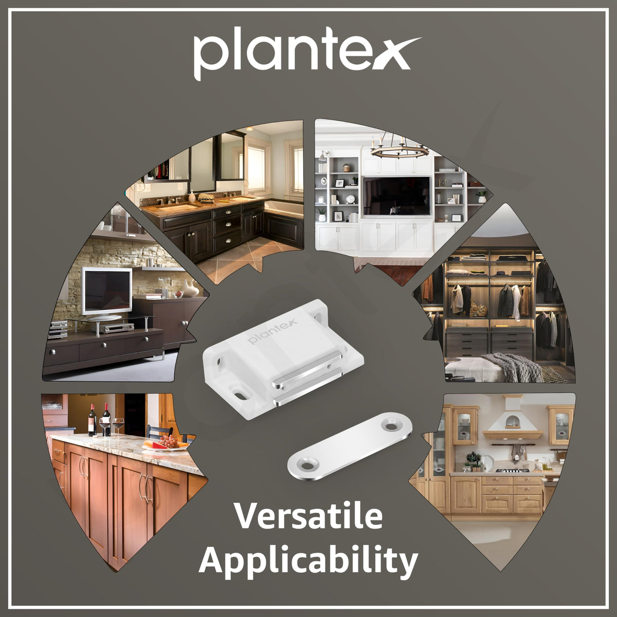 Plantex Door Catcher/Drawer Magnet for Cabinet/Cupboard/Wardrobe/Door Closer Magnet for Home/Office - Pack of 2 (White)-5