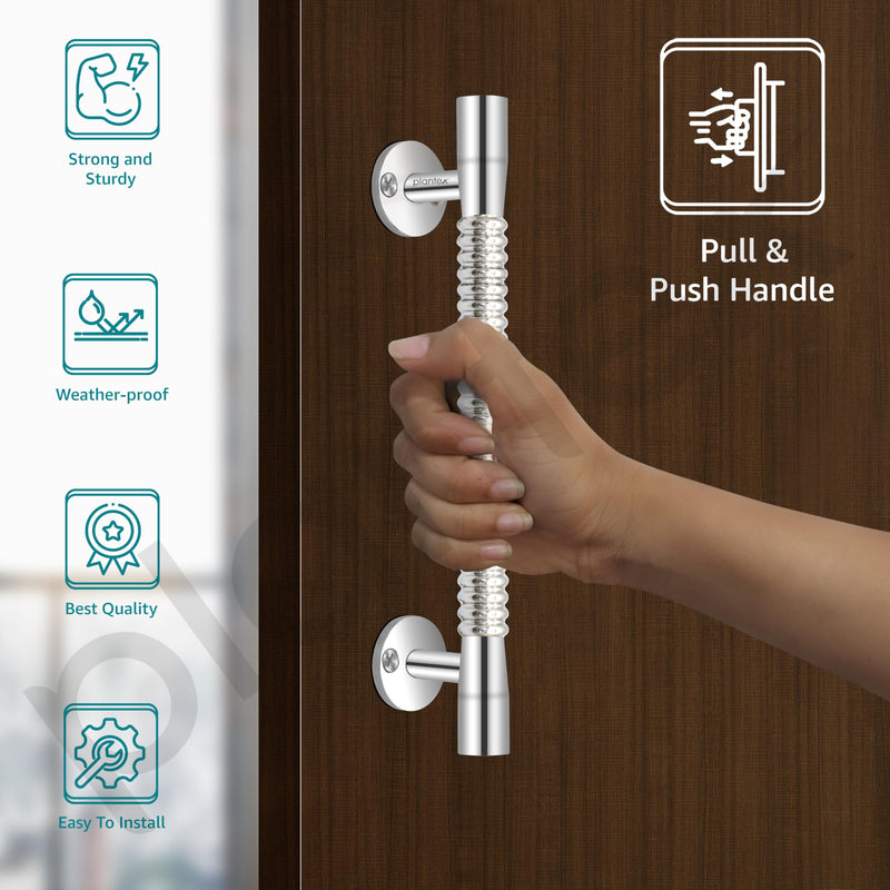 Plantex Main Door Handle/8 Inch Pooja Room Pull Push Handle/Door Handle for Main Door - Pack of 2 (S-141,Chrome) - 3 Years Warranty-4