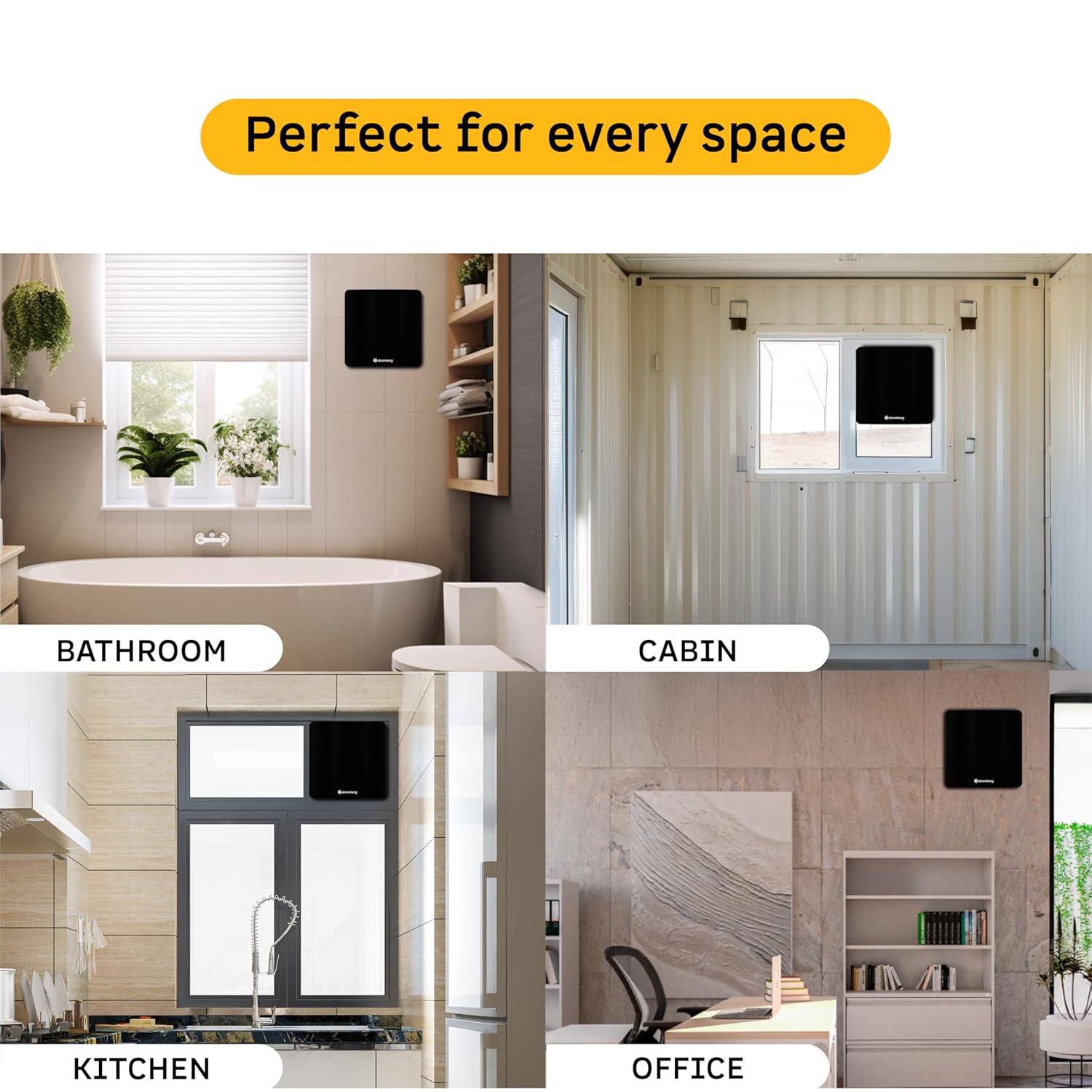 atomberg Studio Exhaust Fan 150mm (6 Inches) | BLDC Motor | 6.8W| Low Noise | 2000 RPM| Ideal for Bathroom,Kitchen | Easy to Clean | Installation-Round Cut (153mm) | 2 Years Warranty | (Gloss Black)