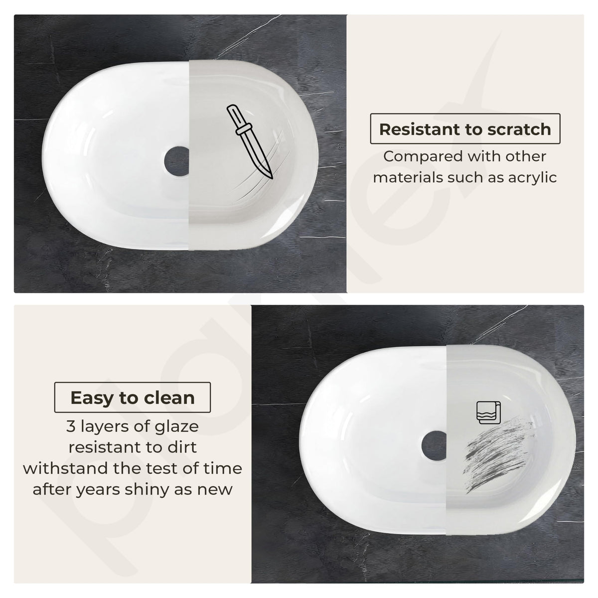 Plantex TableTop Wash Basin for Bathroom/Ceramic Basin with 10 Years Glaze Warranty by Plantex/Washbasin for Home/Hotel/Restaurant (Glossy White - 19 x 13 x 5.5 Inch)-6