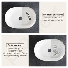 Plantex TableTop Wash Basin for Bathroom/Ceramic Basin with 10 Years Glaze Warranty by Plantex/Washbasin for Home/Hotel/Restaurant (Glossy White - 19 x 13 x 5.5 Inch)-6