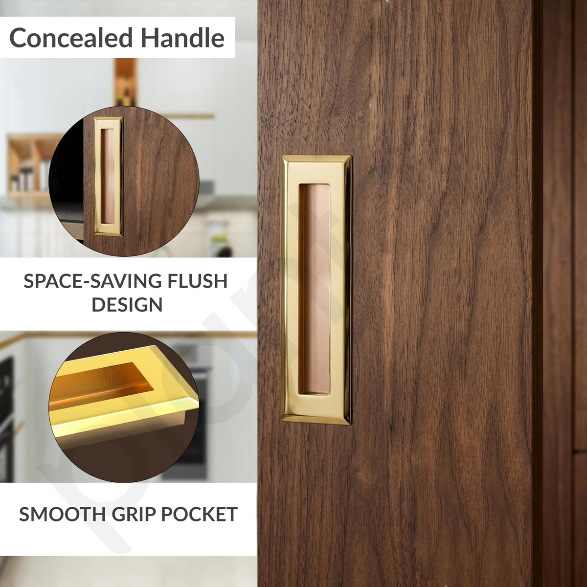 Plantex Sliding Door Handle/Concealed Handle for Sliding Door/160mm Concealed Handle for Wardrobe/Kitchen Cabinet - Pack of 1 (PVD Gold) (Model APS-DTC-3900)-4